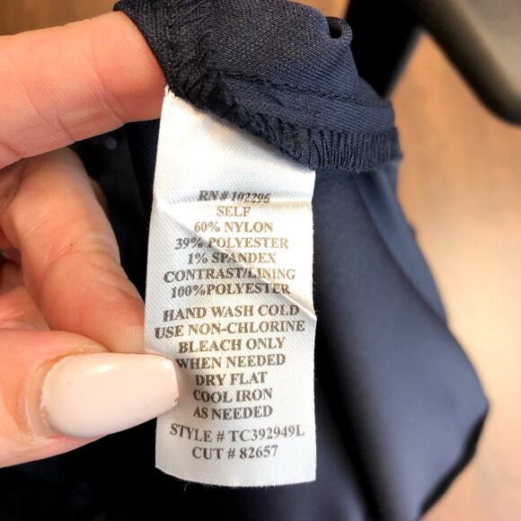 CONNECTED APPAREL Embellished Lace Gown 16W Navy Blue 3/4-Sleeve NWOT - Picture 11 of 11